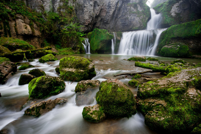 Обои картинки фото природа, водопады, поток, камни