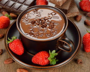 Картинка еда мороженое +десерты орехи клубника шоколадный десерт