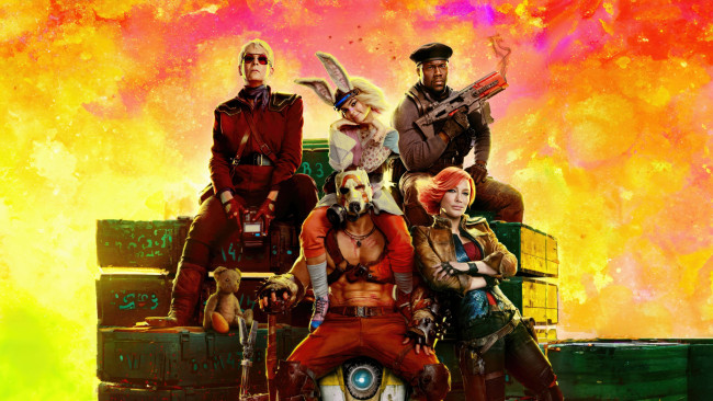 Обои картинки фото borderlands ,  2024 , кино фильмы, borderlands, фантастика, боевик, триллер, комедия, cate, blanchett, haley, bennett, jack, black, jamie, lee, curtis, kevin, hart