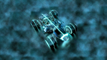 обоя кино фильмы, tron legacy, машина, неон, туман