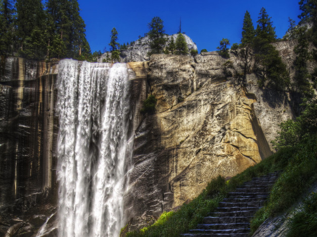 Обои картинки фото природа, водопады, usa, california, yosemite, national, park