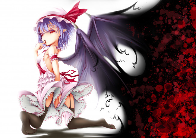 Обои картинки фото аниме, touhou, remilia, scarlet