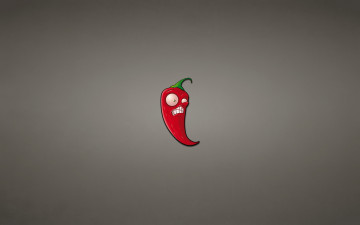 Картинка рисованные минимализм темноватый фон plants vs zombies перец чили красный pepper