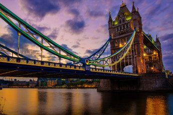 обоя города, лондон , великобритания, река, мост