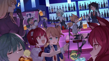 Картинка аниме va-11+hall-a+cyberpunk+bartender+action девушки