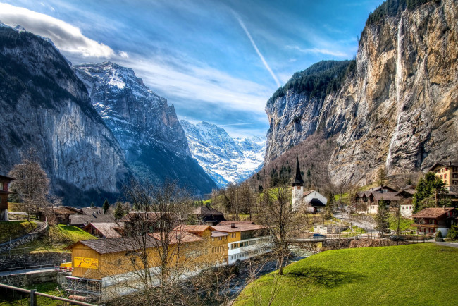 Обои картинки фото lauterbrunnen, switzerland, города, - панорамы