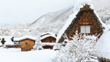 Картинка города -+здания +дома зима снег