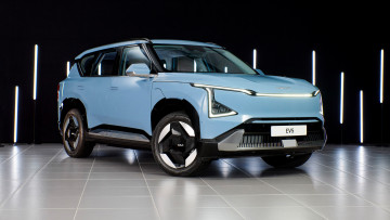 обоя kia ev5 prototype 2024, автомобили, kia, ev5, prototype, 2024, кoнцeпт, голубой, киа, кроссовер