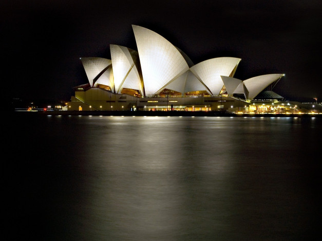 Обои картинки фото сиднейский, оперный, театр, австралия, города, сидней