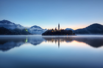 Картинка бледское озеро словения города блед slovenia lake bled