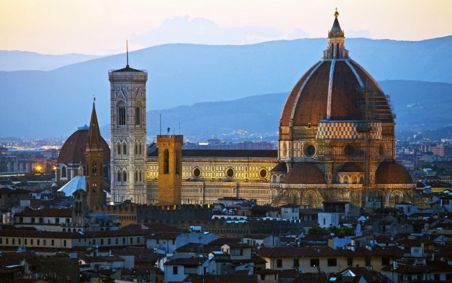 Обои картинки фото флоренция, города, италия, собор, санта, мария