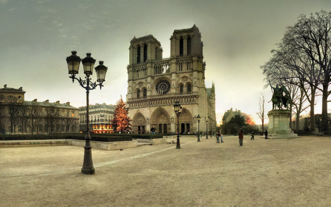 Обои картинки фото города, париж, франция, площадь, фонари, памятник, здания