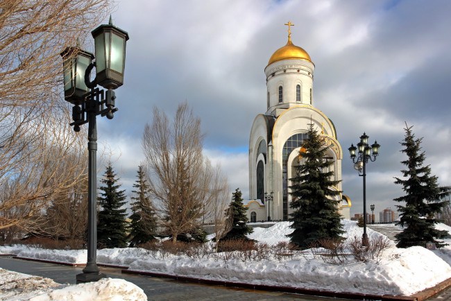 Обои картинки фото города, москва, россия, храм, георгия, победоносца