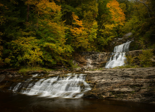 Обои картинки фото kent, falls, connecticut, природа, водопады, осень, лес, каскад