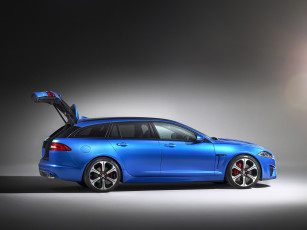 Картинка автомобили jaguar синий 2014г uk-spec sportbrake xfr-s