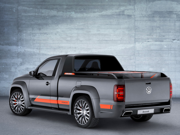 Обои картинки фото автомобили, volkswagen, темный, 2014г, amarok, power, concept