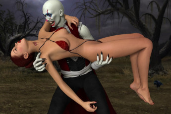 Картинка 3д+графика фантазия+ fantasy вампир фон девушка