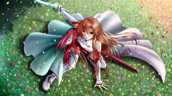 Обои картинки фото аниме, sword art online, асуна, ilolamai, yuuki, asuna, sword, art, online