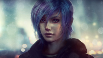 Картинка рисованное люди арт волосы взгляд дождь лицо девушка