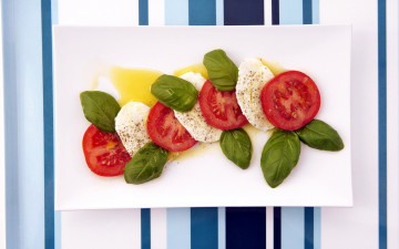 Картинка еда салаты +закуски базилик моццарелла помидоры