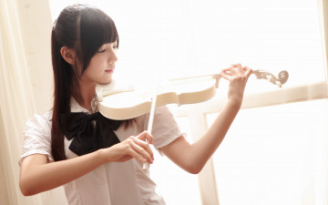 Картинка музыка -другое девушка скрипка азиатка