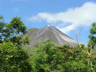 обоя вулкан ареналь, природа, горы, деревья, вершина, гора, коста-рика, ареналь, вулкан