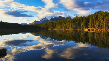 обоя herbert lake, banff np, alberta, природа, реки, озера, herbert, lake, banff, np