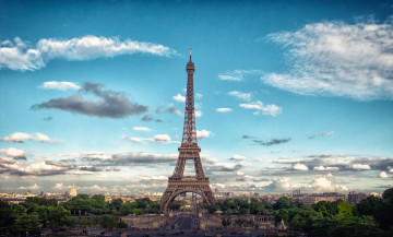 Картинка paris france города париж франция панорама eiffel tower эйфелева башня
