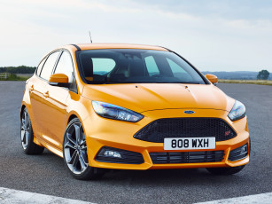 Картинка автомобили ford желтый focus st 2014г