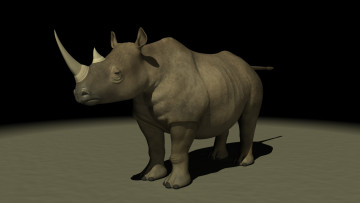 Картинка 3д+графика животные+ animals носорог