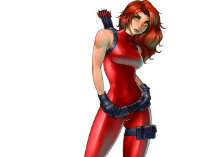 Картинка рисованное люди девушка рыжая фон стрелы взгляд
