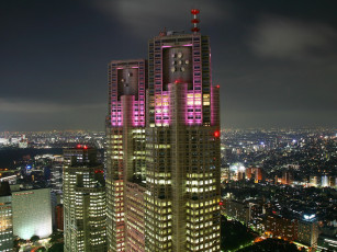 Картинка города -+огни+ночного+города ночь небоскреб