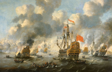 Картинка рисованное животные парус петер ван де вельде масло баталия сожжение английского флота в Чатеме дерево корабль картина