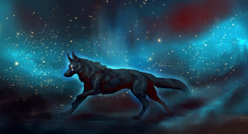 Картинка рисованное животные +волки широкоформатные фантастика рисунки космос волки