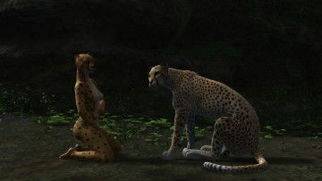 Картинка 3д+графика существа+ creatures леопарды