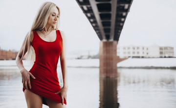 Картинка девушки -unsort+ блондинки +светловолосые ожерелье блондинка wallhaven красное платье женщины на открытом воздухе длинные волосы мост река