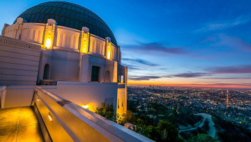 Картинка города лос-анджелес+ сша пейзаж город городской вид облака небо свет ночь горизонт обсерватория гриффит парк калифорния