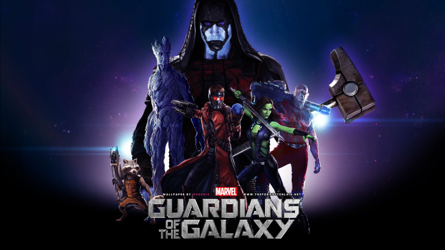 Обои картинки фото guardians of the galaxy, кино фильмы, marvel, comics, стражи, галактики, гамора, дракс, разрушитель, звездный, лорд, грот, ракетный, енот, ронан, киноафиша, фантастика