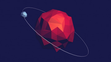 Картинка 3д+графика абстракция+ abstract космос звезды планета спутник орбита