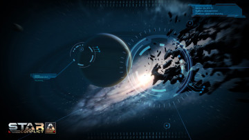 Картинка видео+игры star+conflict сияние метеориты планета