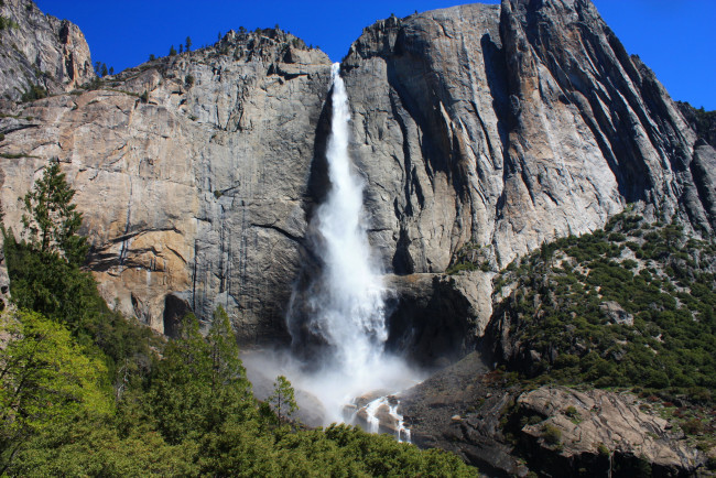 Обои картинки фото природа, водопады, национальный, парк, йосемити, yosemite, national, park, сша, камни, скалы, горы, калифорния