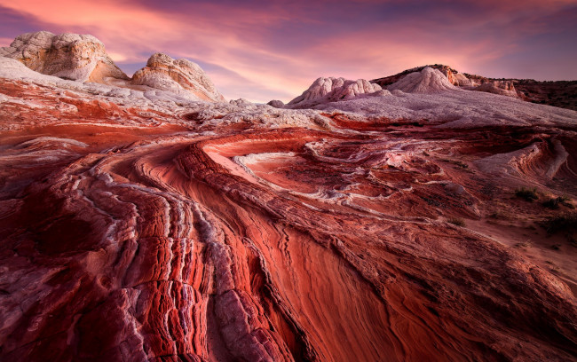 Обои картинки фото природа, горы, desert, white, pocket, arizona, usa, sunrise