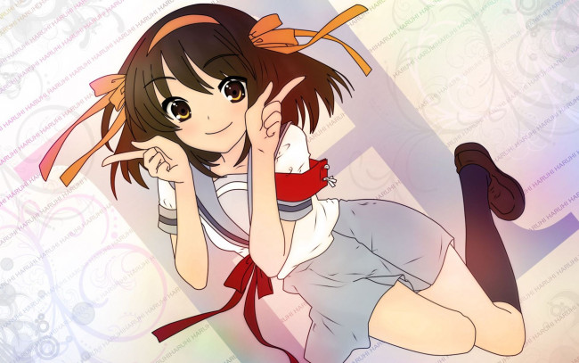 Обои картинки фото аниме, the, melancholy, of, haruhi, suzumiya