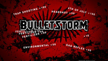 Картинка видео игры bulletstorm стена красный фон