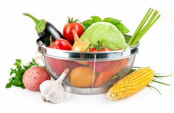 обоя еда, овощи, томаты, помидоры, кукуруза, зелень, капуста, чеснок, початок