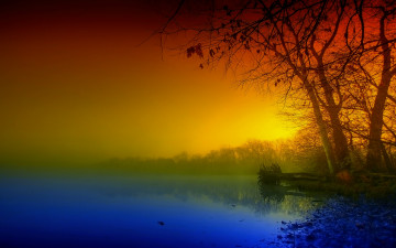 Картинка early morning природа пейзажи туман утро озеро