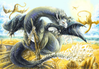Картинка рисованные животные сказочные мифические рисунок