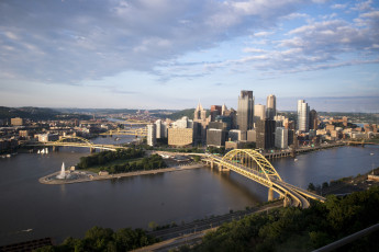 Картинка питсбург сша города панорамы мост небоскребы