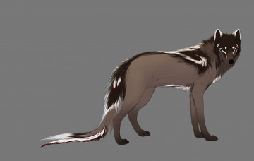 Картинка рисованные животные волки волк