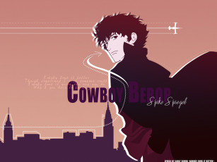 Картинка аниме cowboy+bebop самолет город мужчина spike spiegel